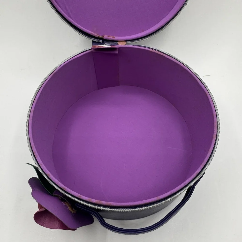 Marc Jacobs Lola Purple Vanity Hat Box Perfume Case Bag 3D Flower 8.5